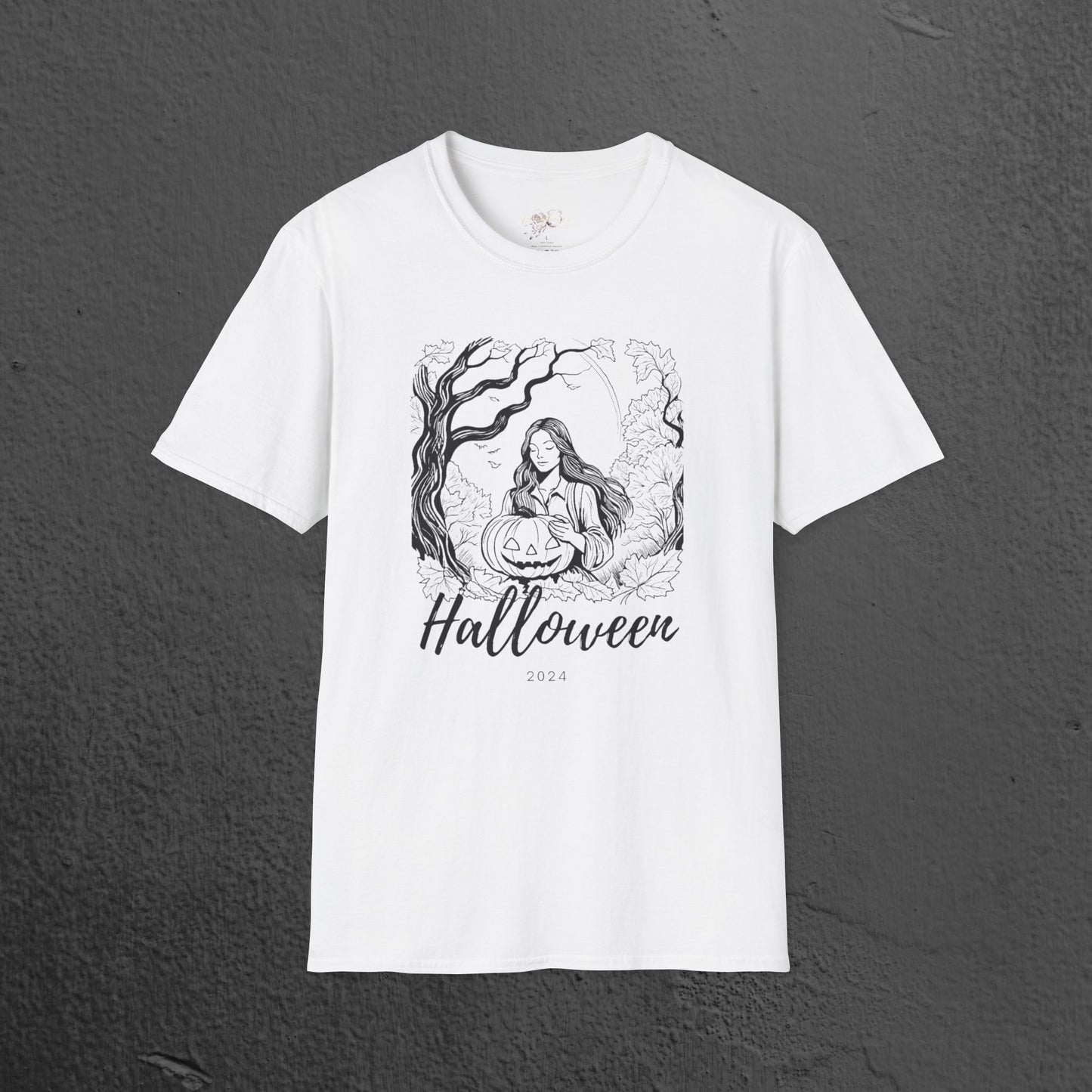 Halloween Woman with Pumpkin Unisex T-Shirt